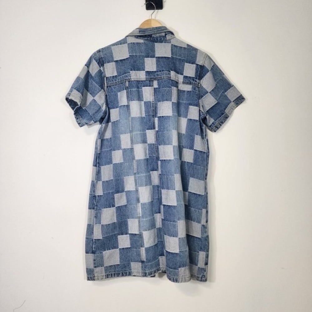 Ashley Stewart Blue Patchwork Denim Mini Dress - Picture 7 of 12